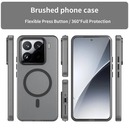 Xiaomi 15 Pro Magnetisk Cover TPU + PC Slank Mat Gennemsigtig Telefon Cover - Sort