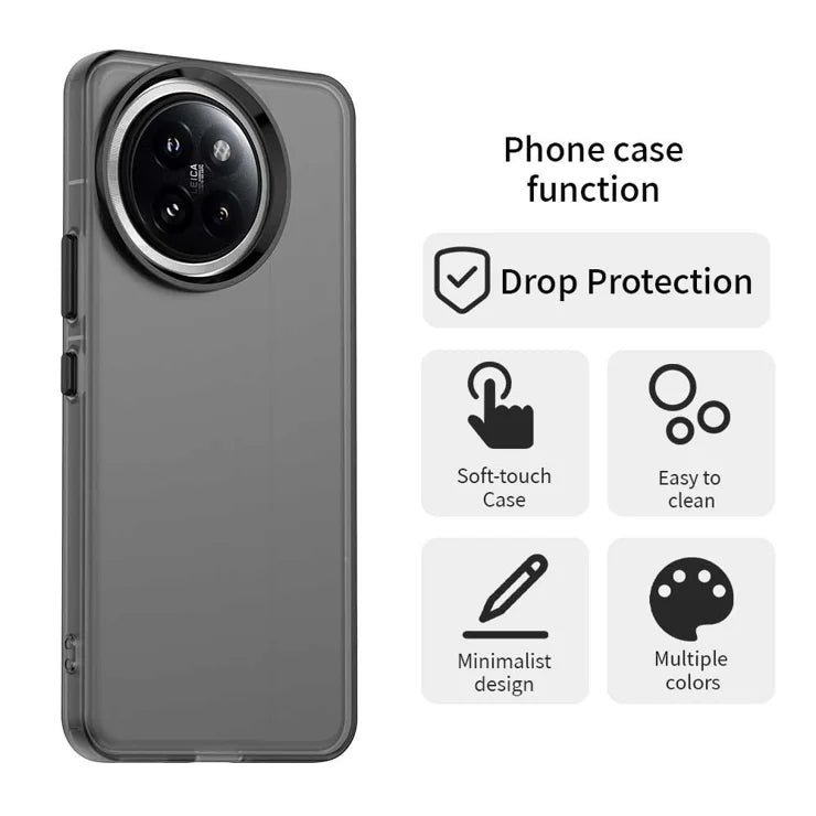 Xiaomi 14 Civi 5G / Civi 4 Pro 5G Etui PC+TPU+PET Mat Anti-Tab Telefon Bagcover - Sort