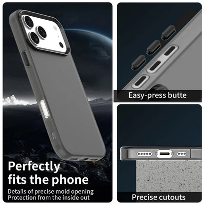 iPhone 17 Pro Case PC + TPU + PET Matte Anti-Drop Phone Back Cover - Black