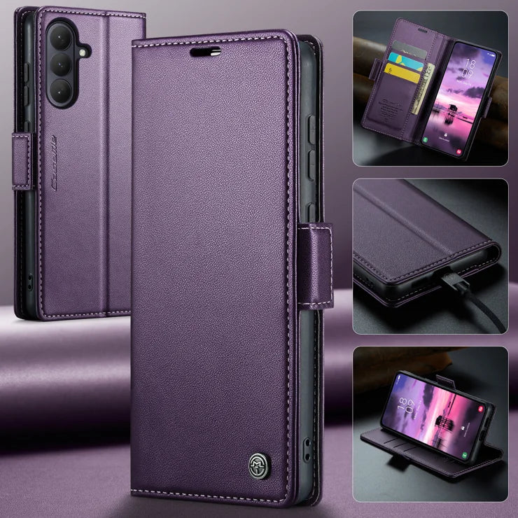 CASEME For Samsung Galaxy S26+ Case  023 Series RFID Blocking Glossy Stand Phone Cover - Purple