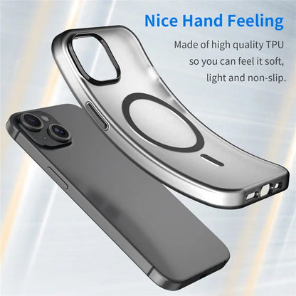 iPhone 14 Translucent Phone Case Matte Design Compatible with MagSafe Wireless Charging - Black