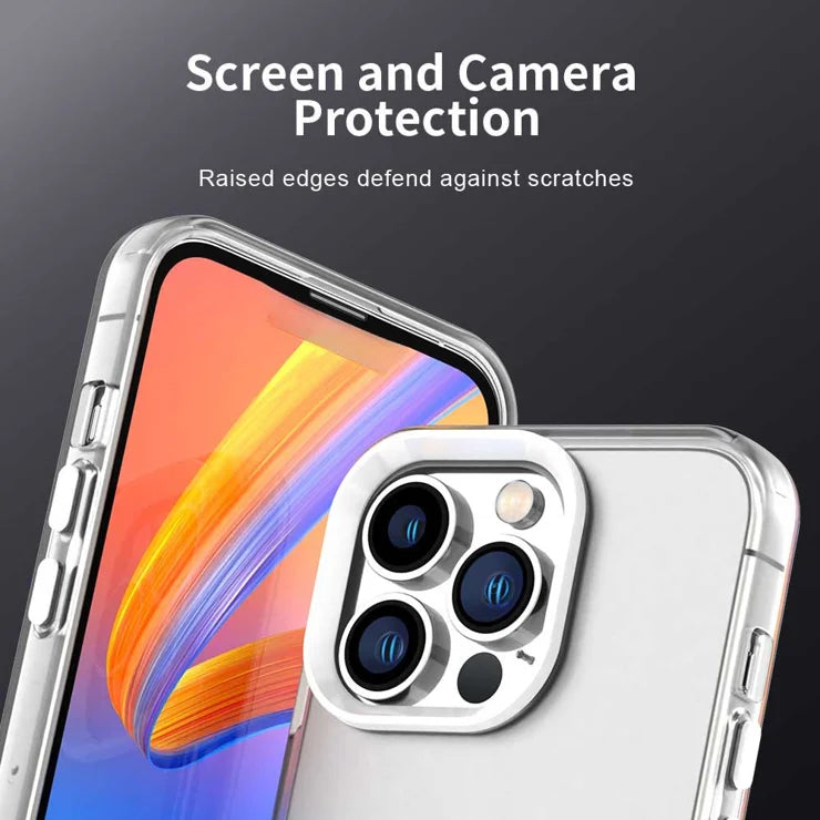 iPhone 14 Pro Max Case PC+TPU+PET Matte Anti-Drop Phone Back Cover - White