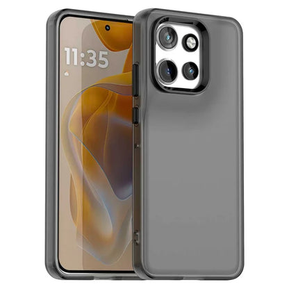 Mattapintainen suojakuori Motorola Edge 60 Neo 5G / 50 Neo 5G / S50 5G / ThinkPhone 25 5G puhelimille – PC+TPU+PET Anti-Drop -puhelimen takakansi – musta
