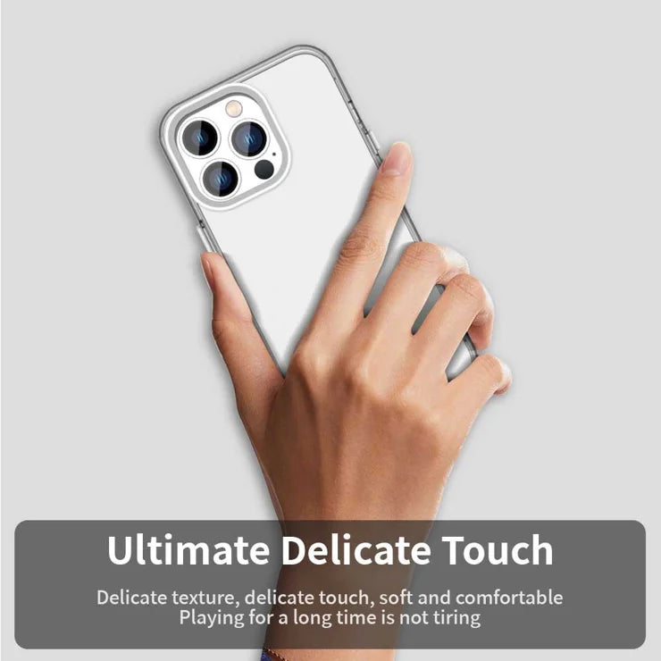 iPhone 15 Pro Max Case PC+TPU+PET Matte Anti-Drop Phone Back Cover - White