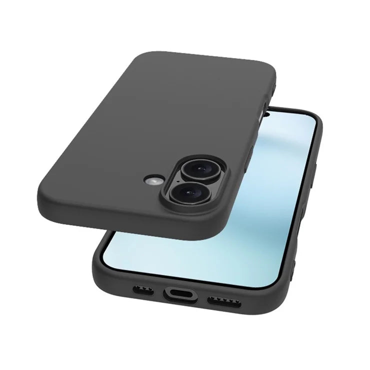 iPhone 17 Case Soft Matte Back TPU Black Phone Cover , Large Cutout