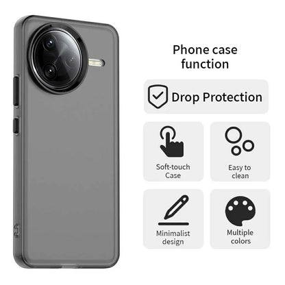 Xiaomi Poco F7 Ultra 5G / Redmi K80 Pro 5G Etui PC+TPU+PET Mat Anti-dråbe Telefon Bagcover - Sort