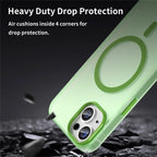 iPhone 14 Translucent Phone Case Matte Design Compatible with MagSafe Wireless Charging - Fluorescent Green