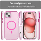 iPhone 15 Magnetic Case Matte Phone Cover Anti-Fingerprint Anti-Scratch - Pink