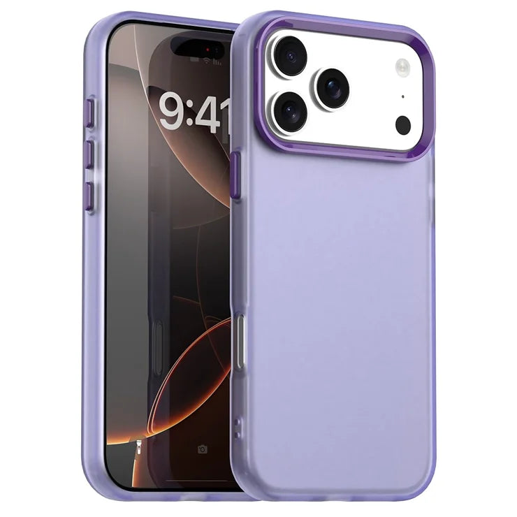 iPhone 17 Pro Max Case PC + TPU + PET Matte Anti-Drop Phone Back Cover - Purple