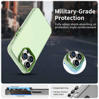 iPhone 13 Pro Max Case PC+TPU+PET Matte Anti-Drop Phone Back Cover - Green