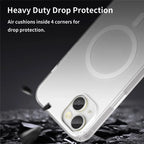 iPhone 15 Plus / 14 Plus Magnetic Case Translucent Matte Anti-Fingerprint Phone Cover - White