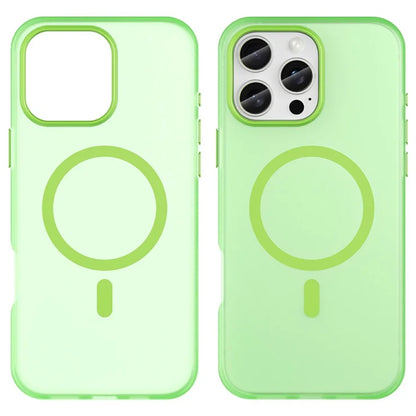 iPhone 16 Pro Max Case Compatible with MagSafe TPU + PC Slim Matte Translucent Phone Cover - Green