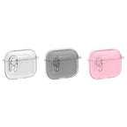 For Apple AirPods 4 Earphone Protective Case Snap Switch Ice Crystal Clear TPU+PC Cover - Transparent Grey