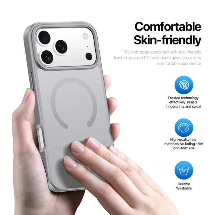 DUX DUCIS Yind Series For iPhone 17 Pro Case TPU + PC Matte Phone Cover Compatible with MagSafe - Grey
