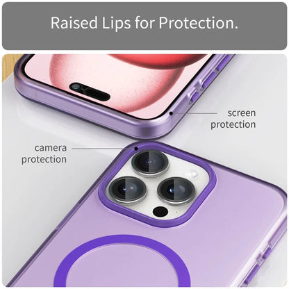 iPhone 15 Pro Case Translucent Matte Back Slim Phone Cover - Dark Purple