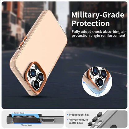 iPhone 13 Pro Case PC+TPU+PET Matte Anti-Drop Phone Back Cover - Orange