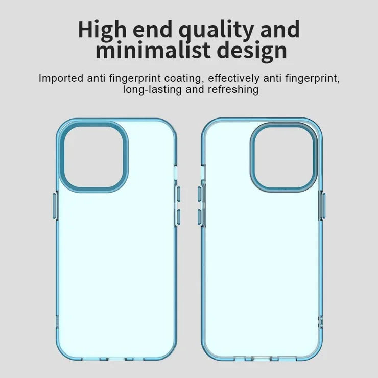 iPhone 13 Pro Max Case PC+TPU+PET Matte Anti-Drop Phone Back Cover - Blue