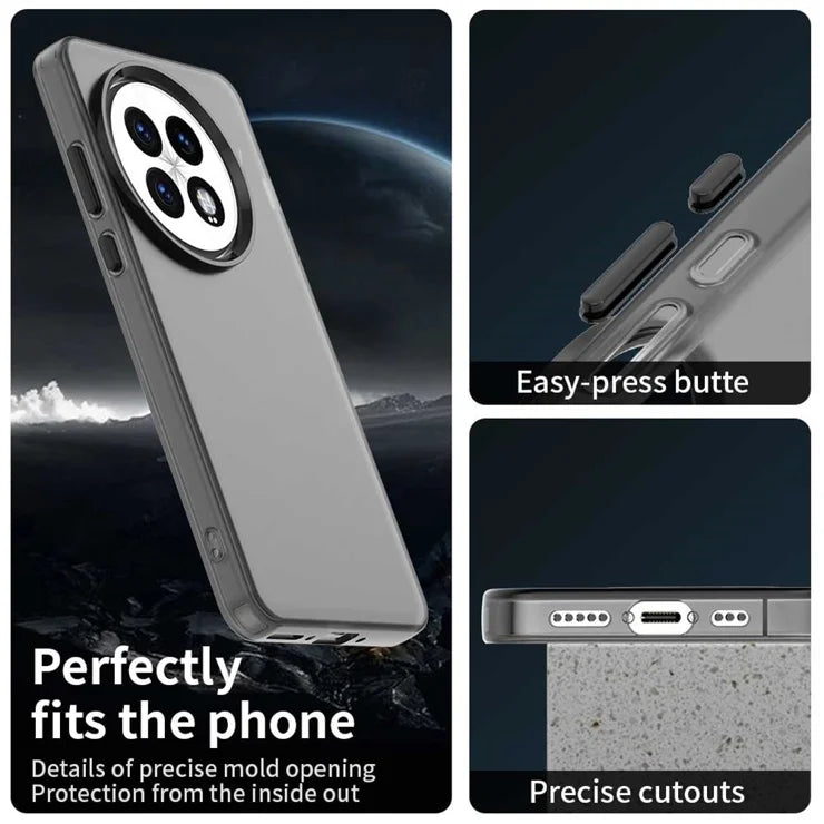 OnePlus 13 Case PC+TPU+PET Matte Anti-Drop Phone Back Cover - Black