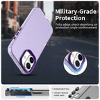 iPhone 16 Case PC+TPU+PET Matte Anti-Drop Phone Back Cover - Purple