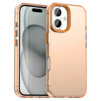 iPhone 16 Plus Case PC+TPU+PET Matte Anti-drop Phone Back Cover - Orange