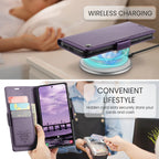 CASEME For Samsung Galaxy S26 Ultra Case 023 Series RFID Blocking Glossy Stand Phone Cover - Purple