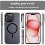 iPhone 15 Pro Max Translucent Case Magnetic Phone Cover Compatible with MagSafe - Black