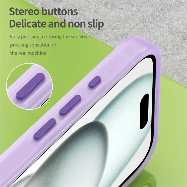 iPhone 16 Case Compatible with MagSafe TPU + PC Slim Matte Translucent Phone Cover - Dark Purple