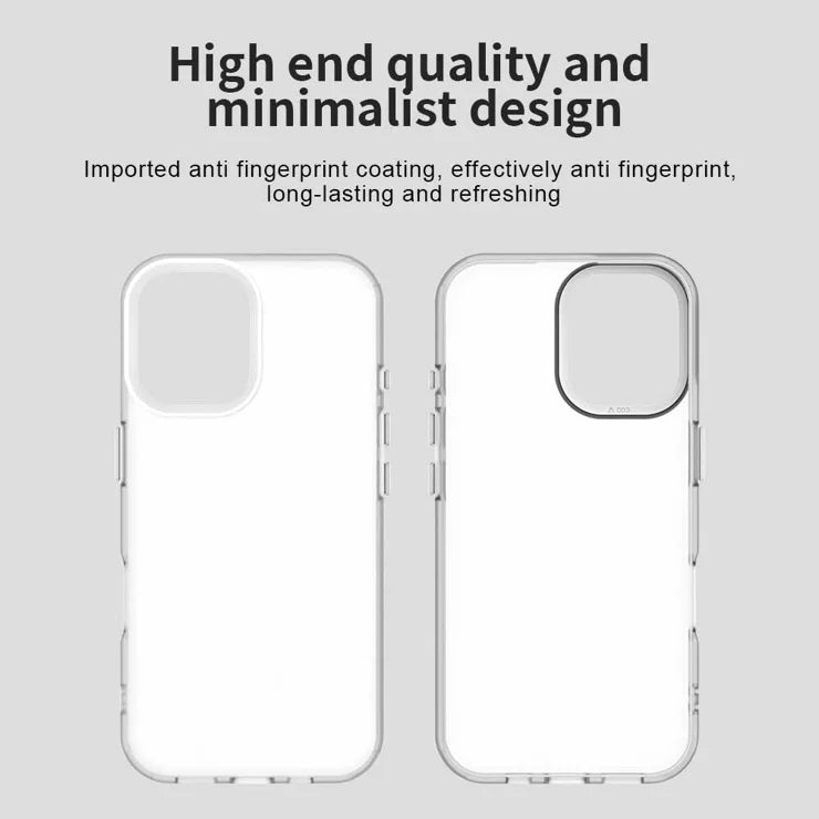 iPhone 16 Case PC+TPU+PET Matte Anti-Drop Phone Back Cover - White