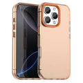 iPhone 16 Pro Case PC+TPU+PET Matte Anti-Drop Phone Back Cover - Orange