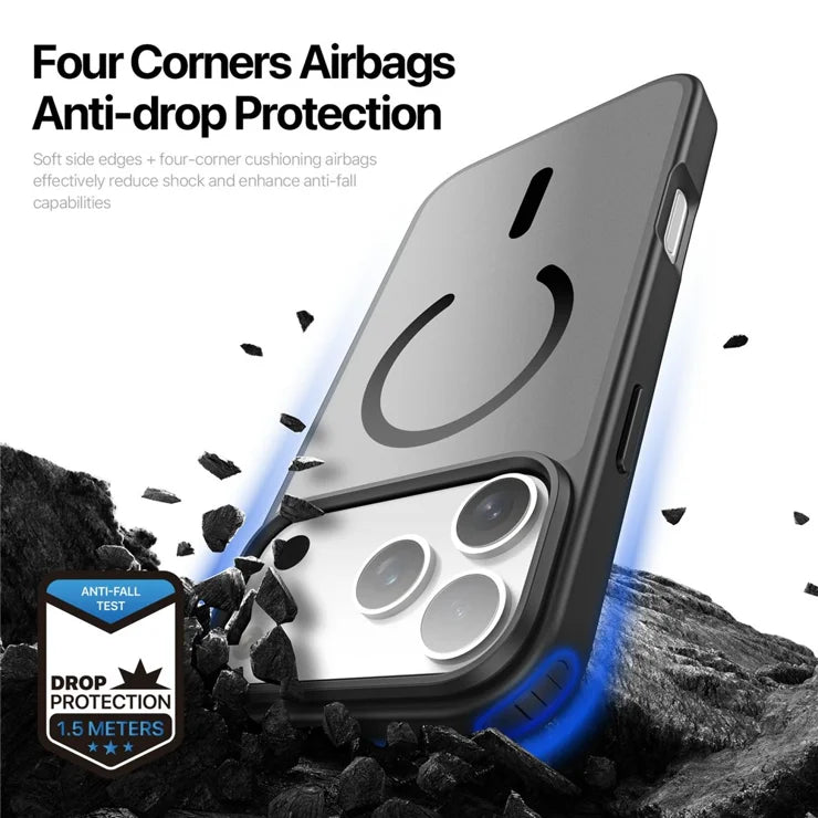 DUX DUCIS Yind Series Til iPhone 17 Pro Etui TPU + PC Mat Telefoncover Kompatibel med MagSafe - Sort