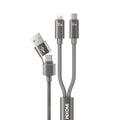 WEKOME WDC-66 USB / Type-C to Type-C / iP Cable 1.2m 3A 65W Super Fast Charging Data Sync Cord - Grey
