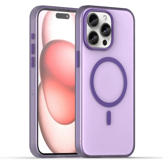 iPhone 15 Pro Max läpikuultava magneettikuori, yhteensopiva MagSafen kanssa - tummanpurppura