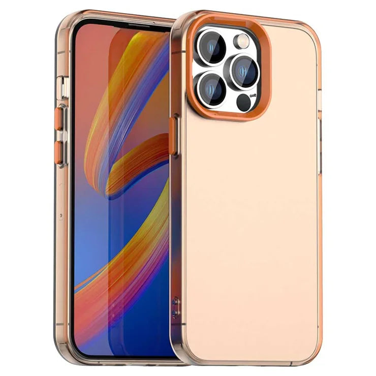iPhone 14 Pro Max Case PC+TPU+PET Matte Anti-Drop Phone Back Cover - Orange
