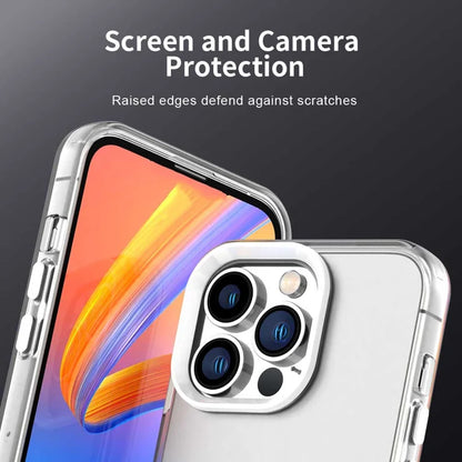 iPhone 15 Pro Max Case PC+TPU+PET Matte Anti-Drop Phone Back Cover - White