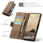 CASEME For Samsung Galaxy S26 Ultra Case 023 Series RFID Blocking Glossy Stand Phone Cover - Brown