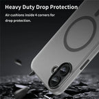iPhone 16 Plus Case Compatible with MagSafe TPU + PC Slim Matte Translucent Phone Cover - Black