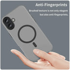 iPhone 16 Plus Case Compatible with MagSafe TPU + PC Slim Matte Translucent Phone Cover - Black