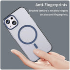 iPhone 14 Translucent Phone Case Matte Design Compatible with MagSafe Wireless Charging - Dark Blue