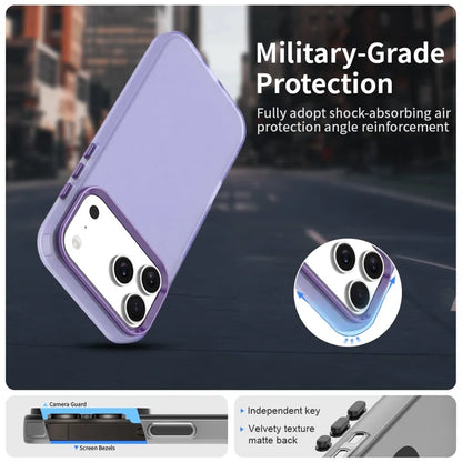 iPhone 17 Pro Max Case PC + TPU + PET Matte Anti-Drop Phone Back Cover - Purple