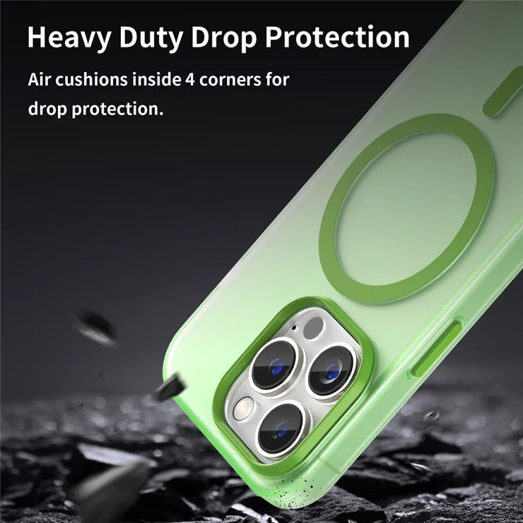 iPhone 14 Pro Translucent Matte Phone Case TPU + PC Anti-Scratch Cover - Fluorescent Green