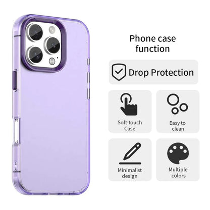 iPhone 16 Pro -kuori PC+TPU+PET mattapintainen pudotussuojattu takakuori – violetti