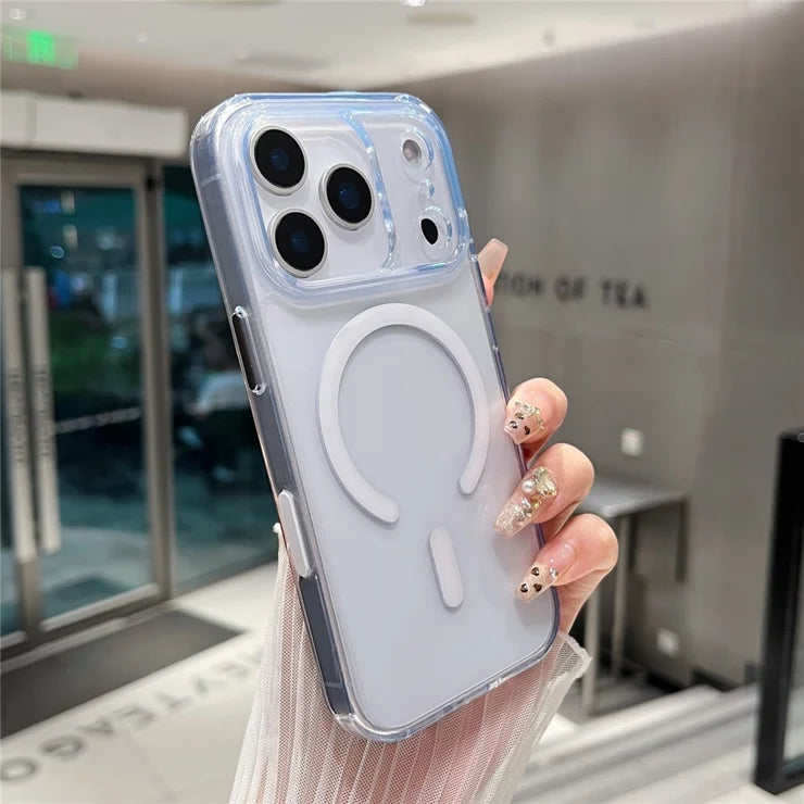 iPhone 17 Pro Magnetic Clear Case PC +TPU Hybrid Phone Cover Compatible with MagSafe