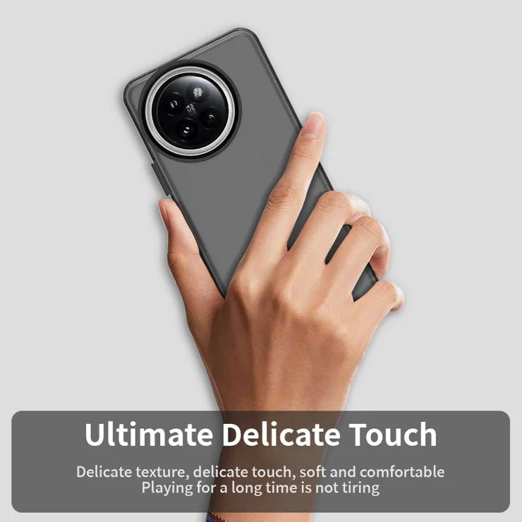 Xiaomi 14 Civi 5G / Civi 4 Pro 5G Etui PC+TPU+PET Mat Anti-Tab Telefon Bagcover - Sort