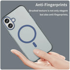 iPhone 16 Plus Case Compatible with MagSafe TPU + PC Slim Matte Translucent Phone Cover - Dark Blue