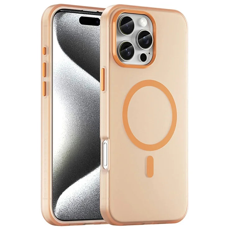 iPhone 16 Pro Max Case Compatible with MagSafe TPU + PC Slim Matte Translucent Phone Cover - Orange