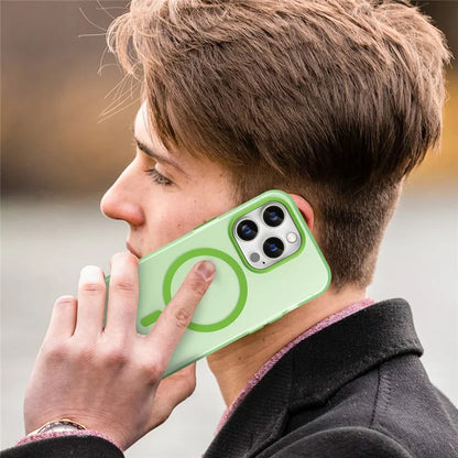 iPhone 14 Pro Translucent Matte Phone Case TPU + PC Anti-Scratch Cover - Fluorescent Green