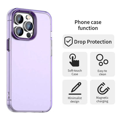 iPhone 14 Pro etui PC+TPU+PET mat anti-fald telefon bagcover - lilla