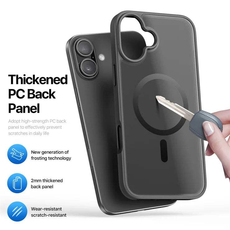 DUX DUCIS Yind Series For iPhone 16 Matte Case Compatible with MagSafe PC+TPU Phone Cover - Black