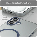 iPhone 16 Plus Case Compatible with MagSafe TPU + PC Slim Matte Translucent Phone Cover - Dark Blue