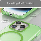 Magnetic Case for iPhone 14 Pro Max Compatible with MagSafe Translucent Matte Back Cover - Fluorescent Green